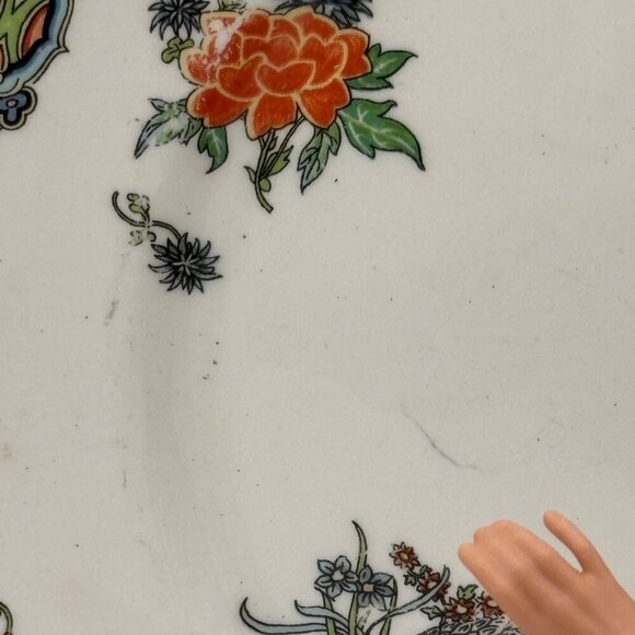 Vintage John Maddock and Sons Royal Vitreous Peacock Dessert Plate set of two - Picture 4 of 15